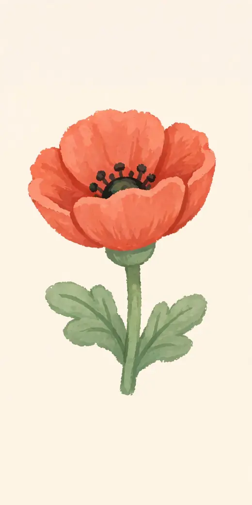 A painted coral poppy